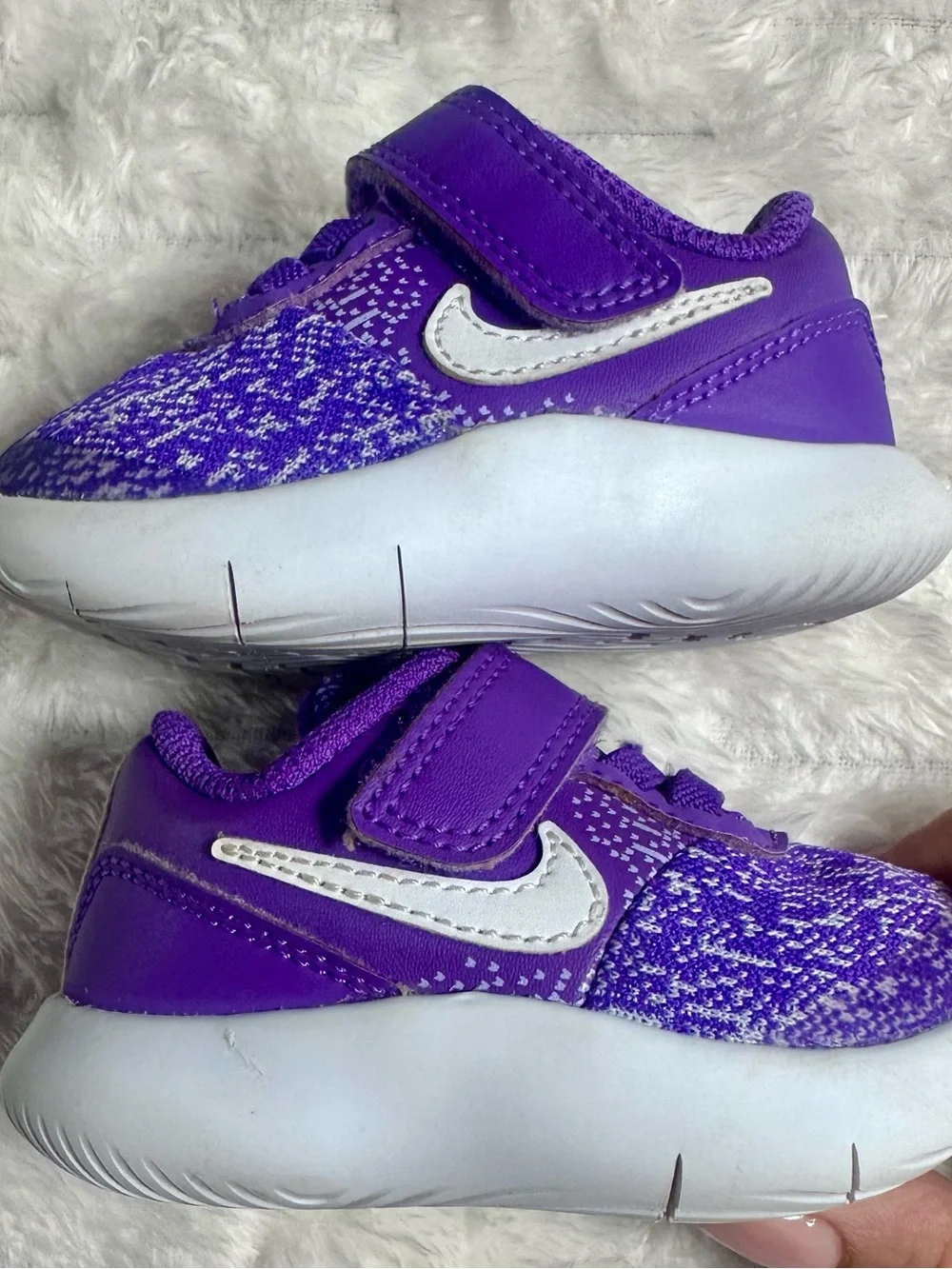 NIKE Infant Purple Knit Athletic Shoes Size 3c EUC NIKE BABY  *Fast Shipping!!!*